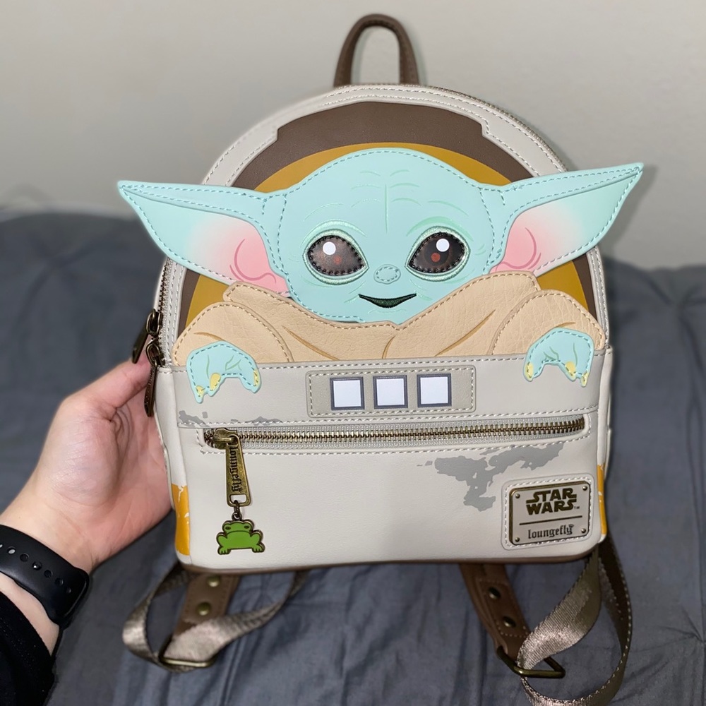 Loungefly Star Wars Baby Yoda Backpack - Cream and Brown